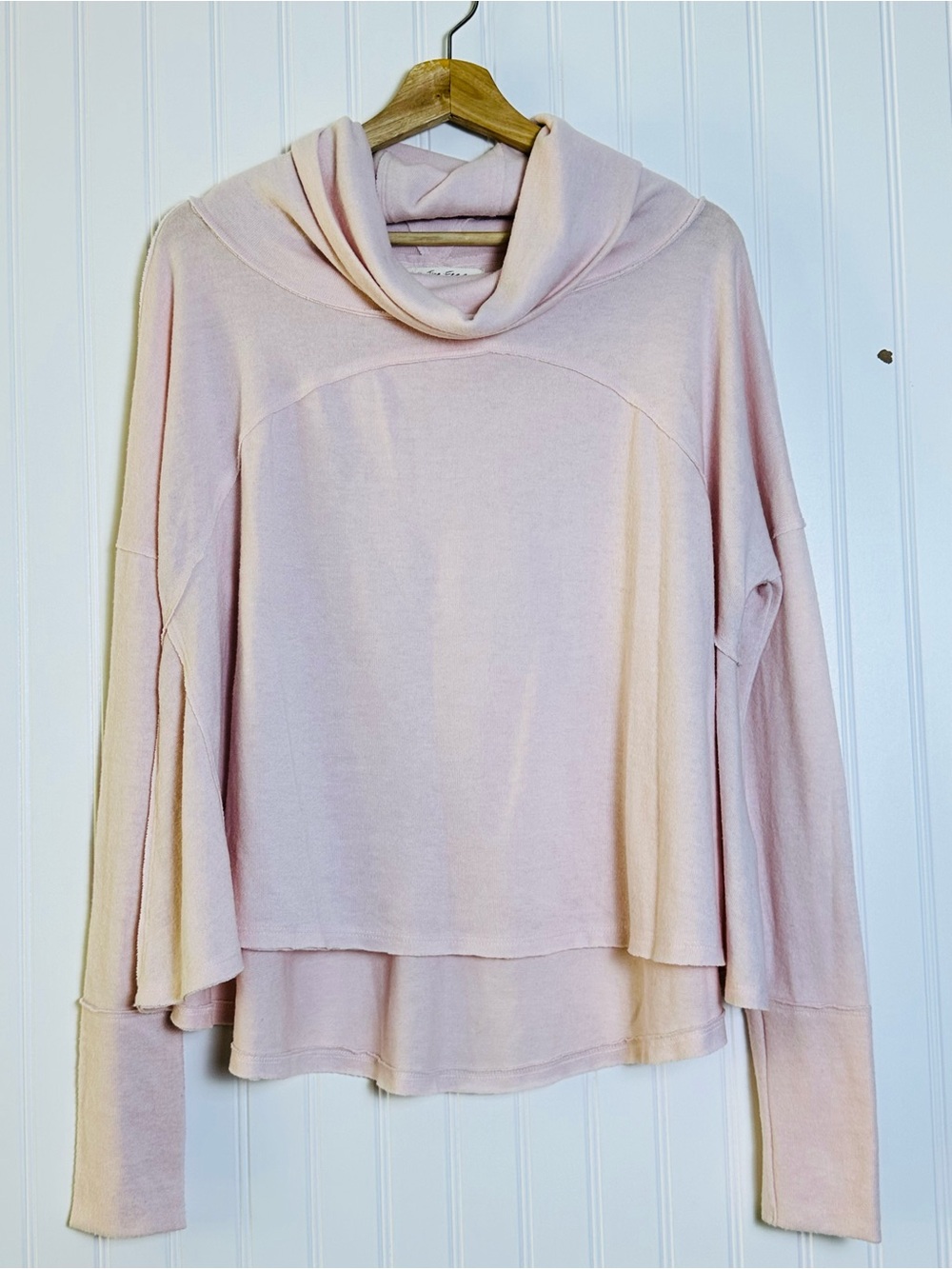 We The Free Cozy Time Funnel Neck Top by Free People oversized lightweight Sz S - Picture 4 of 9